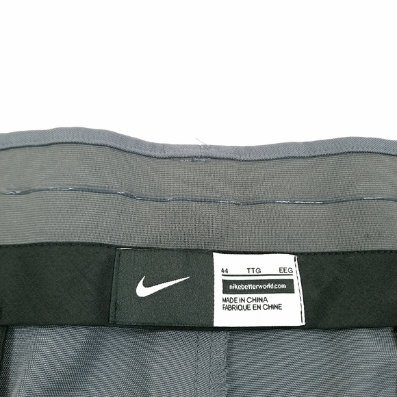NIKE Men's Big & Tall Dri-FIT Pants Gray Pleated Rubber Grip - Size 44 Unhemmed - Picture 7 of 9